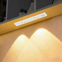 Yogle Modern LED Motion Sensor Light Strip, Wireless Rechargeable Magnetic Adhesive Light Bar For Cabinets, Wardrobes, Intelligent Cupboards - Simulated Hill Effect, No Wiring Required, Easy Installation, USB Powered, Plastic Material, Moire Stripe Pattern, Lacquered Surface, Button Control, Dimmable, LED Lights, Home Decor, Smart Lighting, Minimalist Style, Fashionable Design, High-Quality Illumination, Home Decor - Black - View 13