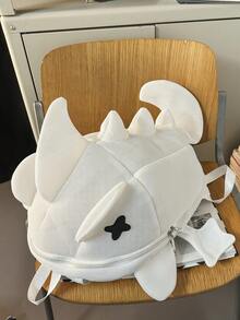 1pc Black/White/Gray/Neon Green Nylon Mesh Material 3D Shark Shaped Creative Cartoon Cute Casual Shark Backpack, Large Capacity Couple Backpack, Niche, Personalized, Casual Travel Rucksack, School Bag Fits Books, Stationery, Documents, Tablet, Phone, Water Bottle, Suitable For School, Travel, Cycling, Hiking, Outdoor Activities - Multicolor - View 16