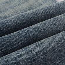 Vaqueros Masculinos High-Street con Rotos y Parches, Corte Slim Skinny Ahusado, Tejido Elástico Resistente y Estética Retro Envejecida - Azul - Ver 11