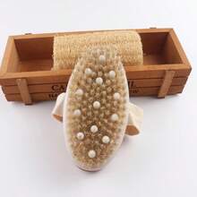 1pc Dry Brushing Body Brush, Natural Boar Bristle Material, Deep Exfoliating Body Scrub Brush With Massage Nodules Design, Suitable For Dry Skin, Helps Improve Blood Circulation And Lymphatic Drainage - Multicolor - View 9