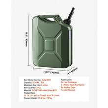Metal Fuel Container, 5.3 Gallon, Fuel Jerry Can With Spout And Comfort Handle, 6 L/Min Max Flow Rate, Leakproof & Corrosion-Resistant Metal Gas Tank Most Cars Motorcycle ATV UTV, Green, 2 Packs - 2 Pieces 5.3gal Green - View 11
