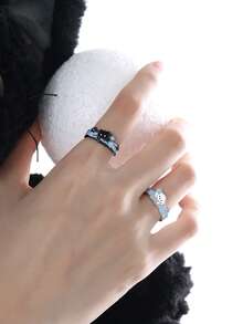 1个卡通猫狗装饰开口戒指，适合女性日常佩戴