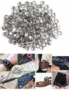 50pcs/100pcs 9mm/0.354in 10mm/0.394in Round Punk Rivet Metal Rivet (Silver) - Multicolor - View 2