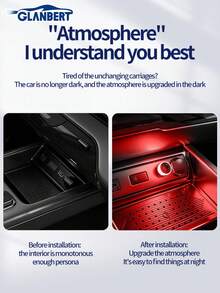 GLANBERT 2pcs Mini USB LED Car Atmosphere Lights, Plug-In USB Decorative Night Lights, Portable Car Ambient Lighting Set, Universal Car Interior Accessories Fit Most Vehicles - A - View 9