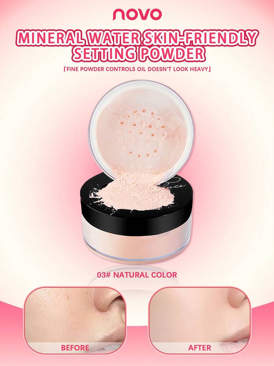 NOVO 防水、防汗、控油、持久散粉。哑光妆效，适合打造自然妆容，是送礼佳品，也适合INS风、秋冬妆容、新年妆容、派对妆容、补妆和生日妆容。 - 03#自然色 - 查看 1