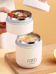 Christmas 1pc Compact 304 Stainless Steel Lunch Box,Kitchen,Christmas Gift Home Decor New Year Gift - Beige - View 8