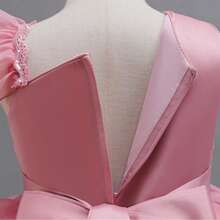 少女夏季优雅亮片撞色网纱连衣裙，花童生日派对走秀钢琴演奏会晚礼服 - 藕粉色 - 查看 11