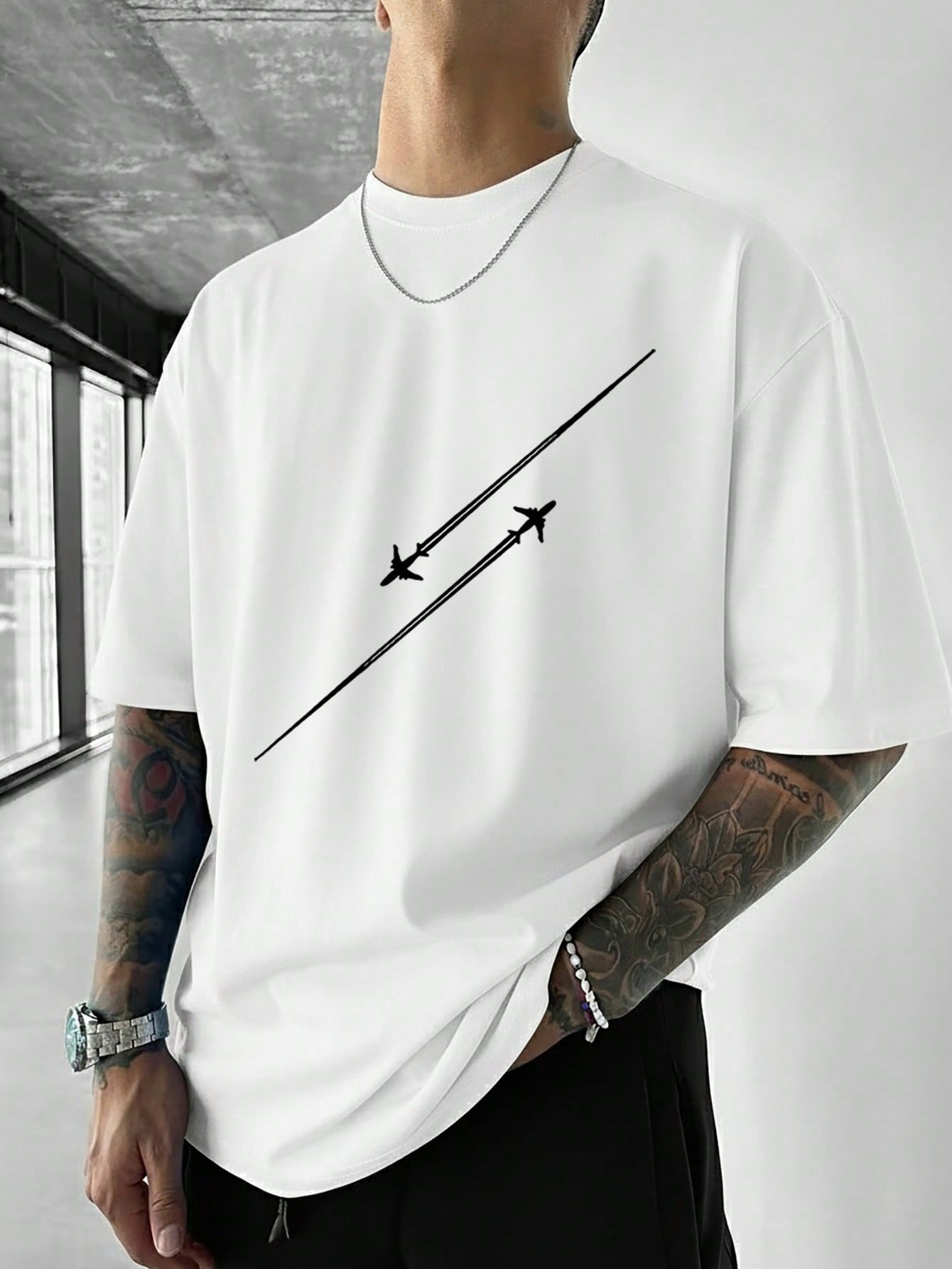 بسيط ستوديو | قميص تي شيرت رجالي أكمام قصيرة بطباع...