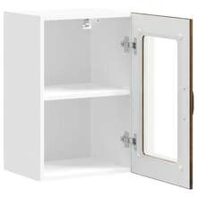 vidaXL Armadio murale da cucina con porte in vetro Lucca chêne fumo - Castano - Visualizzare 7