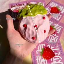 Cream Strawberry Slow Rebound Squeeze Toy, Anti-Stress Relief Toy For Office Workers And Students, Super Soft And Wet Stress Relief - Multicolor - View 5