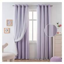 Lilac Curtains For  Bedroom - Blackout Lavender Curtains - Polka Dot Sheer - 52x95 Inch - 2 Panels - Grommet - 如圖28 - 查看 1