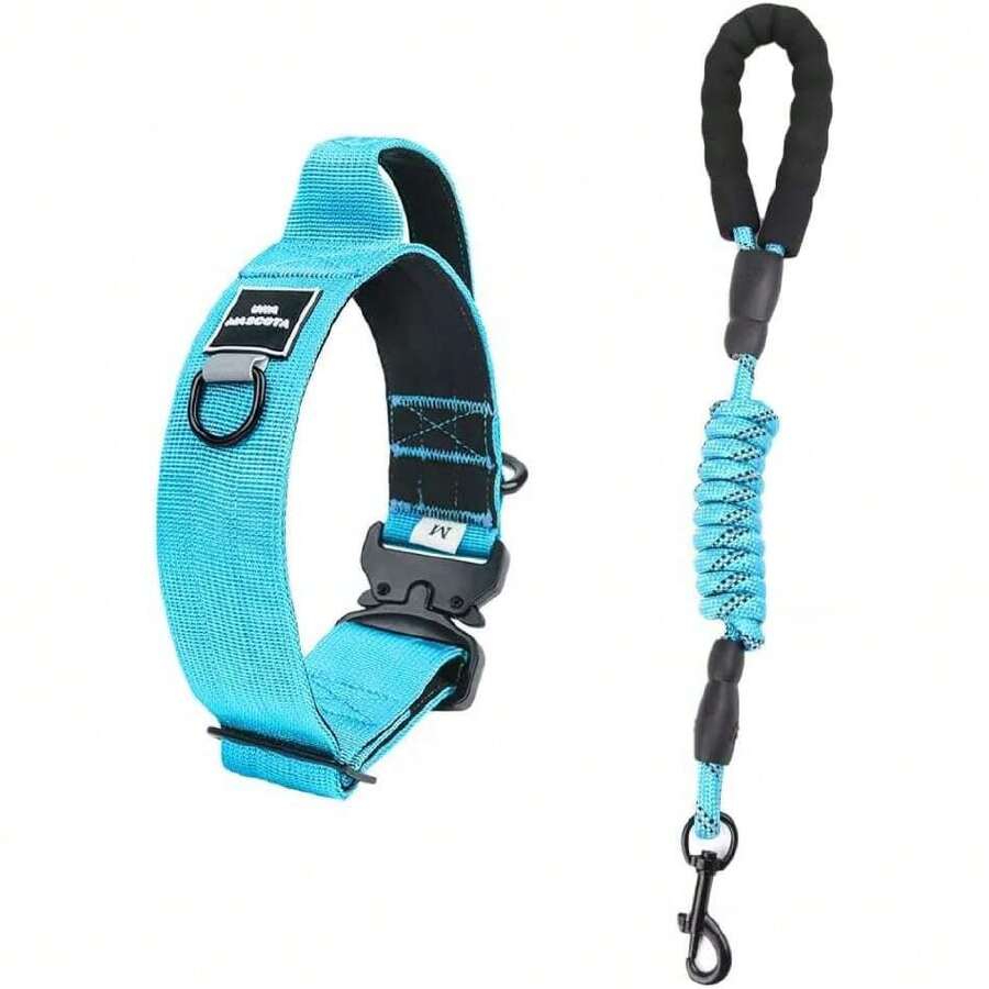 Collar Táctico para Perros -  y Comodidad en Tus Paseos,Collar de Perro Resistente y Ligero (Azul, L),37648032 - Azul menta - Ver 1