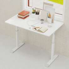 Adjustable Study Desk For Kids & Adults – Height-Adjustable, Multi-Purpose Home/Office Desk, Compact Design - White - View 1