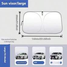 145*80cm(57*31.5in) Foldable Windshield Sun Shade, Front Window Sunshade, Blocks UV Rays To Keep Your Car Cool, Universal Thick Sunscreen Board For Car Interior Shading And Cooling - 145*80cm - View 16