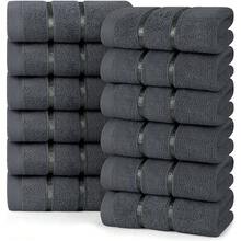 Utopia Towels, 12 Pack Viscose Luxury Wash Cloths Set, 12 By 12 Inches, Cotton Ring Spun, Highly Absorbent And Soft Feel Essential Washcloths For Bathroom, Face Towel, Gym And Spa, Grey - 灰色 - 查看 2