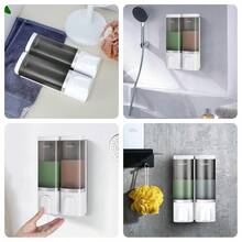 2-In-1 Shower Soap Dispenser, 2*500 Ml Shampoo And Conditioner Dispenser Wall-Mounted Shower Pump Soap Dispenser Body Wash Dispenser For Bathroom Kitchen Hotel (2 Chamber + White) - 2 buồng + Trắng - Xem 10