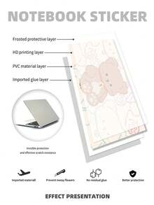 2pcs Printed Pattern DIY Scratch-Resistant Protective Stickers For 15.6-16 Inch Laptops, Compatible With HP, Apple, Asus, Compaq,