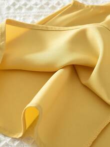 Summer Young Girl Floral Embellished Camisole Top And Shorts Set - Yellow - View 6