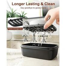 Leakproof Travel Soap Dish With Lid Draining Layer Large Capacity Portable Soap Holder Case I Gym Camping Bathroom Use - màu đen - Xem 3