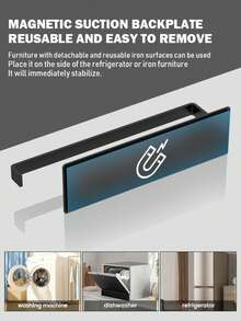 1个金属磁性卷纸收纳架，可重复使用且易于拆卸，适合用作厨房橱柜的多功能收纳架，无需钻孔，非常适合存放纸巾和毛巾。