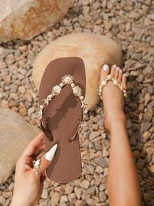 女士人字拖 - 咖啡棕 - 查看 2