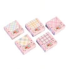 200 Peças Blocos de Anotações Xadrez e Listrados, Papel para Scrapbook Sem Adesivo, Estilo Ins, Sortimento Aleatório