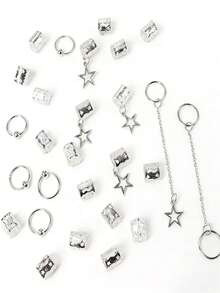 30 Stücke sternförmige geometrische Muster geflochtene Haarspangen. Geeignet zum Tragen bei Festivals und Partyfeierlichkeiten., Haarklammern, Haarspangen, Haarspangen, Kopfschmuck, Haaraccessoires für Frauen - Verschiedenfarbig - Übersicht 5