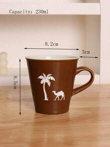 1pc 230ml Camel Pattern Breakfast Cup, Minimalist Ceramic Coffee Cup, Afternoon Tea Cup, Couple Cup, Ceramic Mug For Home Breakfast Milk, Hanging Ear Coffee Cup, Ceramic Cup, Coffee Cup, Wine Glass, Latte Art Cup, Espresso Cup, Ceramic Cup, Kiln-Fired Glaze Ceramic Cup - Multicolor - View 8