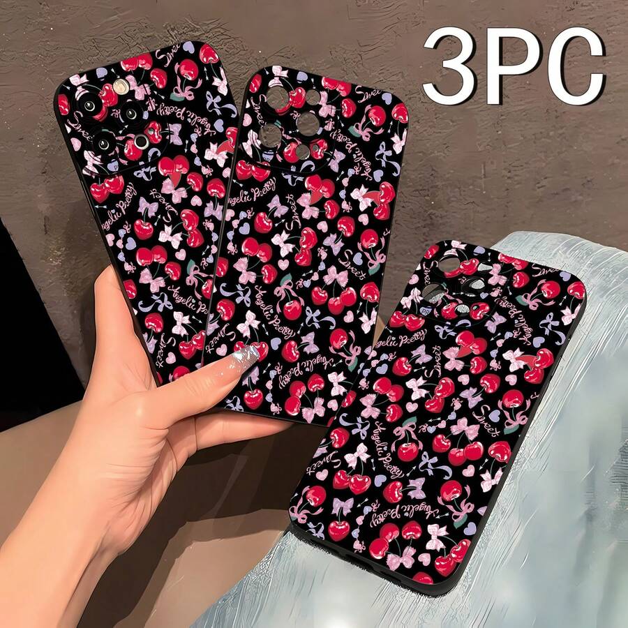 La funda para teléfono con espejo Cherry Blossom Delight presenta un divertido estampado de vibrantes cerezas rojas y encantadores lazos. Compatible con 17, 16 Pro Max, 15 Pro Max, 13 y 12. Fabricada en TPU resistente para una protección fiable contra golpes y caídas. Perfecta para regalar a amigos, familiares o a esa persona especial en cualquier ocasión, como cumpleaños, fiestas y detalles románticos. - Negro - Ver 1