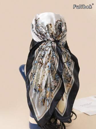 1 pieza Pañuelo/Bandana impreso de 90cm para mujer, accesorio de moda para la playa, la vida diaria, agrega un toque de estilo