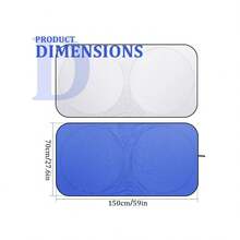 150x70cm Car Windshield Sun Shade, Easy To Install, Foldable, Blocks Glare, UV Protection, Cools Car, Suitable For SUV/Truck/Sedan - A - View 5