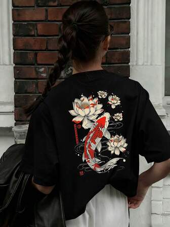 Women's Summer Alphabet Graphic Crew Neck Short Sleeve T-Shirt, Casual Loose And Versatile Holiday Style Top, Fashionable Summer Wear For Everyday Holiday Wear