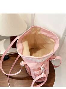 1 Peça Bolsa de Ombro Estilo Japonês Kawaii para Meninas, com Laço de Pérola e Acabamento em Renda para um Visual Elegante, Decoração Transparente Adequada para Cosplay, Convenções de Anime, Uso Diário Casual, Alça Destacável e Ajustável, Bolsa Leve para Estudantes, Design Fofo e Estiloso para Mulheres, Adequada para Compras, Reuniões, Exibição de Mercadorias de Anime, Viagens, Uso Estudantil, Etc.