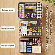 Large Capacity Medicine Storage Box For Home And Travel, Featuring A Portable Pill Organizer, Sturdy Adjustable Dividers, Moisture-Resistant Lid, Safety Handle, And Convenient Design For Organizing Pills, Vitamins, And Supplements (White). - trắng - Xem 3