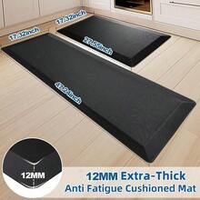 &Tapete de Cocina 2PCS Tapete Antifatiga Cocina Alfombrilla de Cocina Resistente al Agua y al Aceite Tapetes Confort para Estar de pie para Cocina Familia Oficina Piso Negro 44x70CM+44x120CM - Multicolor - Ver 5