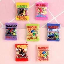 7 件/14 件迷你 3D 逼真零食树脂饰品，适合 DIY 珠宝制作、耳环、钥匙扣、手链、项链、食物主题工艺珠饰和珠宝配件 - 零食袋配件 - 查看 2