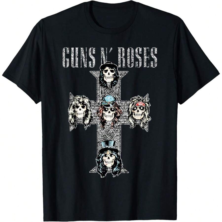Guns N' Rosess Official Vintage Cross T-Shirt - màu đen - Xem 1