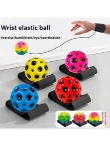 1pc Wrist Bouncy Ball - Strong Bounce, Smooth Texture - Perfect Gift For Birthday, Holiday, Surprise, Seasonal, April Fool's Day, Easter - Gift, Toy, Outdoor Toy - Multicolor - View 2