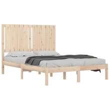 vidaXL Cadre de lit sans matelas 120x200 cm bois de pin massif - Tabac - Voir 3