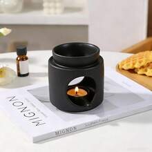 一套陶瓷香薰精油炉，适用于精油、茶蜡烛加热器，包含茶蜡烛台、香薰灯、精油扩散器、香薰油灯，高 4.33 英寸，宽 3.94 英寸，可拆卸碗（不含蜡烛） - 彩色 - 查看 10