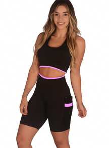 Women's Fitness Shorts For Gym, Workout, Weight Training. - 紫丁香色 - 查看 1