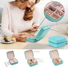 Mini Jewelry Travel Case, Small Portable Jewelry Storage Box, Compact Display Box For Rings, Earrings, Necklaces, Gift For Girls, Women, Mothers, Weddings, Birthdays - Multicolor - View 8