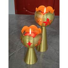 Metal Cone Shaped Scented Candle Holder - Suitable For New Year, Bedroom, Dining Table Center, Hotel Home, Room, Living Room Decor, Wedding, Anniversary, Gift, Holiday Home Decoration - Multicolor - View 9