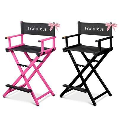 Byootique 28" Height Tall Director Chair Folding Artist Makeup Foot Rest 2 Pack
