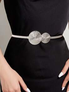 Girls' Western Style Exaggerated Round Neck Elastic Gold Dress With Belt, Ramadan Gift, Valentine's Day Gift - Multicolor - View 8