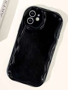 1pc Cute Cartoon Ice Cream Shaped Phone Case, Compatible With Apple 17 Pro Max/16 Pro Max/15 Pro Max/13/15/16/17 Pro/14/11, 3D Stereo Black Phone Protective Cover - Black - View 5