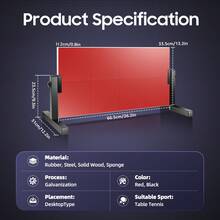 360° Adjustable Table Tennis Rebound Board - Self-Training Ping Pong Trainer With Rubber Surface & 7 Layers Of Wood For Solo Practice - Red - View 8