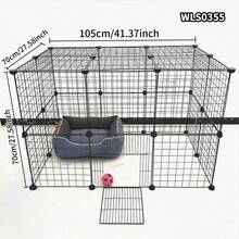 Modular Iron Wire Mesh Pet Fence, Easy Assembly Indoor Cat/Rabbit/Dog Enclosure, Anti-Escape Barrier