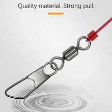 DNDYUJU piezas Conector deñuelo de pesca de acero inoxidable tipo A, rodamientos de pesca, giratorios, accesorios de pesca de carpa - 100 piezas tamaño 10 - Ver 6