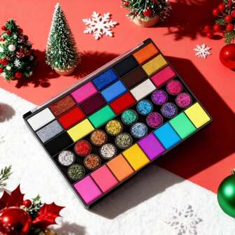 42-Color Painting Paint Combination Tray, Water-Soluble Water Pink Paint, Art Paint, Suitable For Art Painting, Valentine, Christmas Painting, World Cup